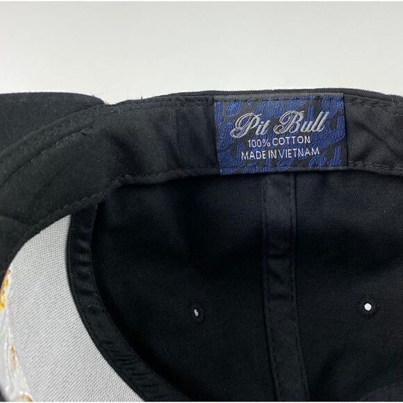 Pit Bull California Republic SnapBack Trucker Hat Black Yellow White Bear Star - Picture 6 of 8
